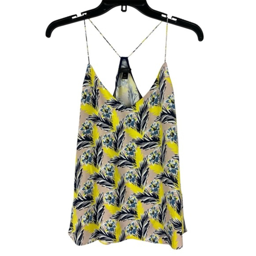 J Crew Cami Tank Top Sz 6 Silk Floral Colorful Twee Vacation Resort Beach